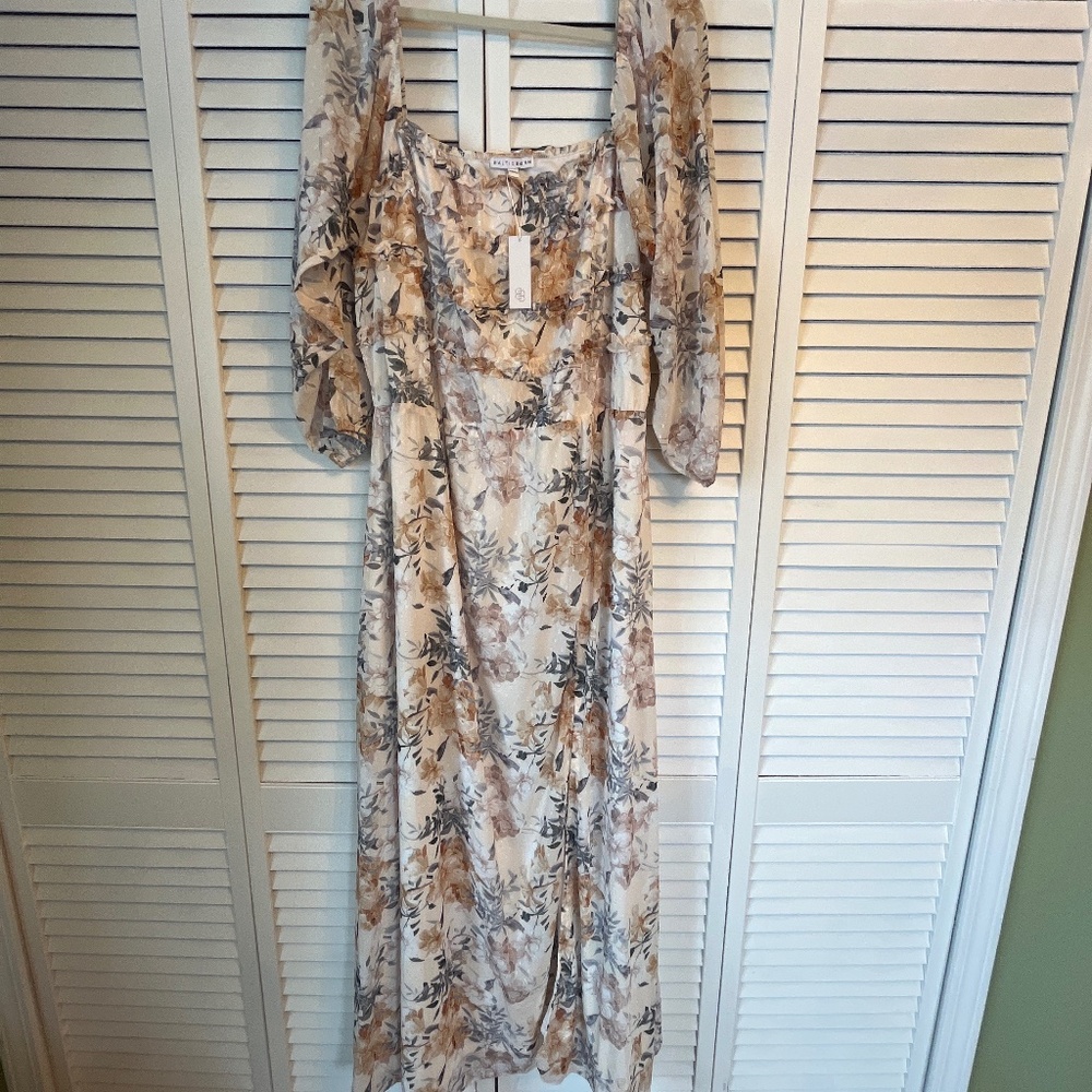 Long Floral Maxi Dress with Long Sleeves